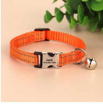 Engraved Anti Slip Reflective Cat Neck Collar