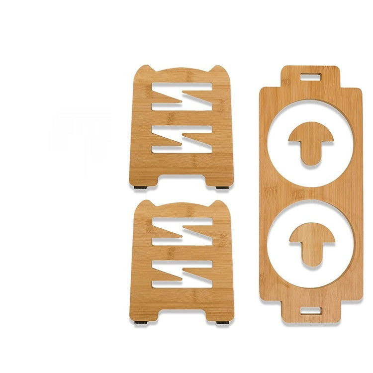 Dog Food Neck Protection Wooden Pet Bowl Rack